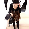 Fashion Dresses Ladies Leopard Print Chiffon Cotton Winter - Brown