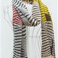 Cheap Zebra Print Scarves Wrap Women Winter Warm Cashmere 200*45CM - White Yellow