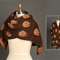 Pretty Skull Scarves Wrap Women Winter Warm Cashmere Panties 180*30CM - Brown