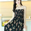 Cute Dresses Summer Girls Sleeveless Cross Short Sundresses - Black