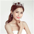 New Alloy Rhinestone Flower Bridal Jewelry Tiaras Earring Princess Style Pageant Sets 2pcs - White