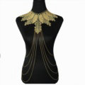 Fashion Belly Waist Body Chain Sexy Tassel Lace Leaves Choker Necklace Jewelry - Gold