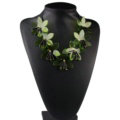 Fashion Women Flowers Choker Necklace Sweater Chain Dress Decro Jewelry - Green