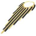 Personalized Metal Tassel Choker Chunky Necklace Punk Dress Decor Jewelry - Gold Black