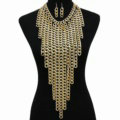 Personalized Metal Tassel Choker Chunky Necklace Punk Dress Decor Jewelry - Gold