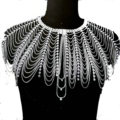 Personalized Rhinestone Shoulder Chain Bridal Wedding Necklace Jewelry - Silver