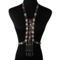 Retro Sliver Plated Tassel Pendant Gem Necklace Bikini Beach Dress Decro Body Chain Jewelry - Coloured