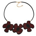 Simple Female Three Flowers Bib Necklace Sweater Chain Dress Decro Jewelry - Red