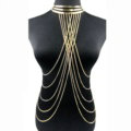 Simple Multi Layer Body Chain Sexy Punk Choker Necklace Harness Bikini Jewelry - Gold