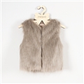 Elegant Faux Fur Vest Fashion Girl Overcoat - Camel