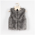 Elegant Faux Fur Vest Fashion Girl Overcoat - Gray