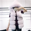 Pretty Cute Elegant Faux Lady Fur Vest Fashion Women Overcoat - Pink