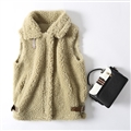 Pretty Winter Elegant Faux Lamb Fur Vest Fashion Women Overcoat - Avocado