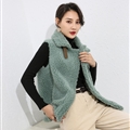 Pretty Winter Elegant Faux Lamb Fur Vest Fashion Women Overcoat - Green