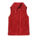 Pretty Winter Elegant Faux Lamb Fur Vest Fashion Women Overcoat - Red