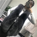 Pretty Winter Elegant Real Fox Fur Vest Fashion Women Overcoat - Grey 02