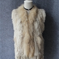 Unique Winter Elegant Faux Rabbit Fur Vest Fashion Women Waistcoat - Beige