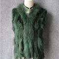 Unique Winter Elegant Faux Rabbit Fur Vest Fashion Women Waistcoat - Green