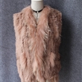 Unique Winter Elegant Faux Rabbit Fur Vest Fashion Women Waistcoat - Pink 01