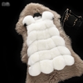 Warm Elegant Faux Fox Fur Vest Fashion Women Overcoat - White