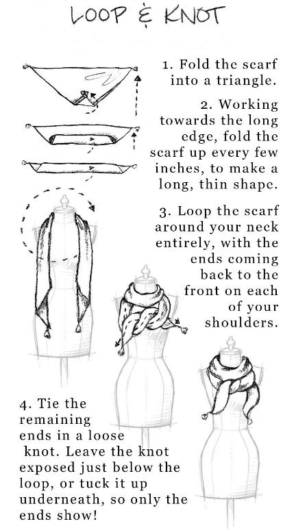 5 ways to tie a square scarf