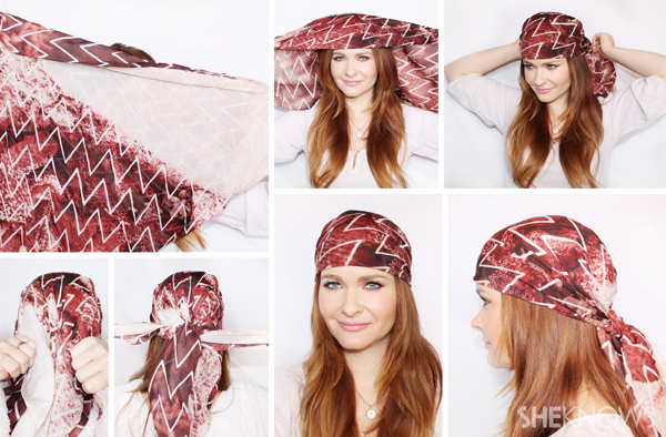 Quickie tutorials to reinvent your look with one scarf, 10 new ways