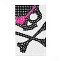 Skull Bone Crystal Bling Diamond Rhinestone Jewellery stickers for mobile phone cases covers - Black Pink