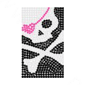 Skull Bone Crystal Bling Diamond Rhinestone Jewellery stickers for mobile phone cases covers - White Pink