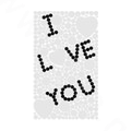 I LOVE YOU Crystal Bling Diamond Rhinestone Jewellery stickers for mobile phone cases covers - Black White