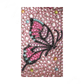Butterfly Crystal Bling Diamond Rhinestone Jewellery stickers for mobile phone cases covers - Pink