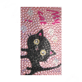 Cat Crystal Bling Diamond Rhinestone Jewellery stickers for mobile phone cases covers - Black