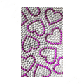 Heart Crystal Bling Diamond Rhinestone Jewellery stickers for mobile phone cases covers - Purple