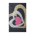 Heart Love Crystal Bling Diamond Rhinestone Jewellery stickers for mobile phone cases covers - Black