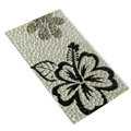 Flower 1 Crystal Bling Diamond Rhinestone Jewellery stickers for mobile phone cases covers - Black
