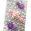 Flower 3D Crystal Bling Diamond Rhinestone Jewellery stickers for mobile phone cases covers - Pearl 7