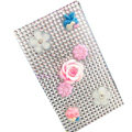 Flower 3D Crystal Bling Diamond Rhinestone Jewellery stickers for mobile phone cases covers - White