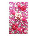 Flower 7 3D Crystal Bling Diamond Rhinestone Jewellery stickers for mobile phone cases covers - Red