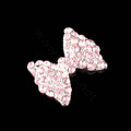 3D Bling Bowknot Alloy Crystal Rhinestone DIY Phone Case Cover Deco Kit - Pink