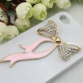 Bling Bowknot Alloy Rhinestone Crystal DIY Phone Case Cover Deco Den Kit - Pink