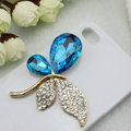 Bling Butterfly Alloy Metal Rhinestone Crystal DIY Phone Case Cover Deco Kit - Blue