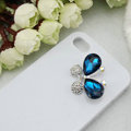 Bling Butterfly Alloy Rhinestone Crystal DIY Phone Case Cover Deco Den Kit - Blue