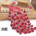 Bling Peacock Alloy Crystal Rhinestone Flatback DIY Phone Case Cover Deco Kit - Red