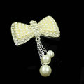 Bling Pearl Bowknot Alloy Crystal Rhinestone DIY Phone Case Cover Deco Kit - Beige