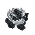 Bling Rose Flower Alloy Rhinestone Crystal DIY Phone Case Cover Deco Kit 75*80mm - Black