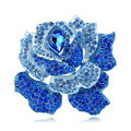Bling Rose Flower Alloy Rhinestone Crystal DIY Phone Case Cover Deco Kit 75*80mm - Blue