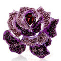 Bling Rose Flower Alloy Rhinestone Crystal DIY Phone Case Cover Deco Kit 75*80mm - Purple