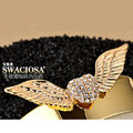 Bling Angel wing Alloy Rhinestone Crystal DIY Phone Case Cover Deco Kit 75*25mm - Gold