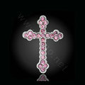 Bling Cross Alloy Crystal Rhinestone DIY Phone Case Cover Deco Kit 45*29mm - Pink