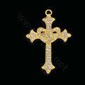 Bling Cross Alloy Rhinestone Crystal DIY Phone Case Cover Deco Kit 47*68mm - Gold