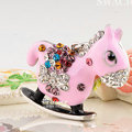 Bling Horse Alloy Rhinestone Crystal DIY Phone Case Cover Deco Kit 48*45mm - Pink